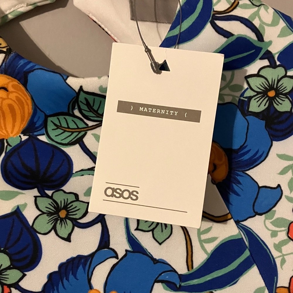 NWT ASOS Maternity Multicolor Floral Dress - Picture 2 of 8
